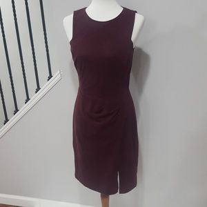 Ralph Lauren Suede Burgandy Midi Dress